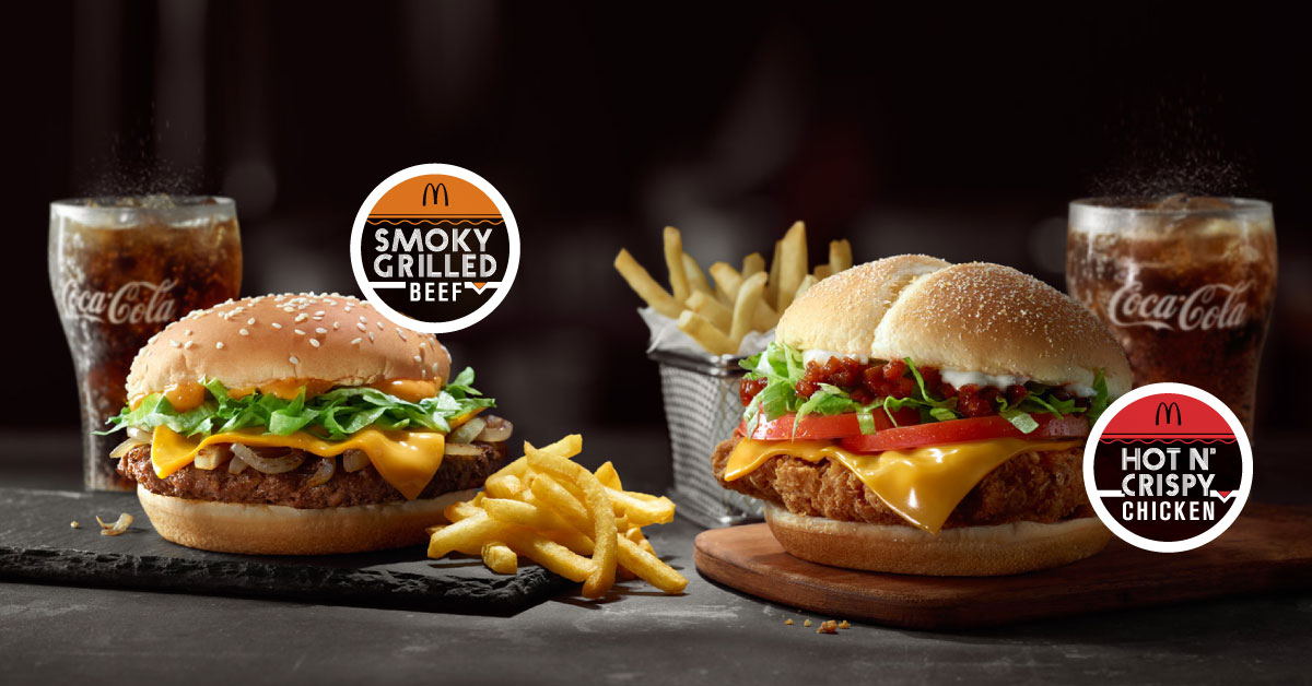 New Mcdonald’s® Smoky Grilled Beef™ And Hot N’ Crispy Chicken™