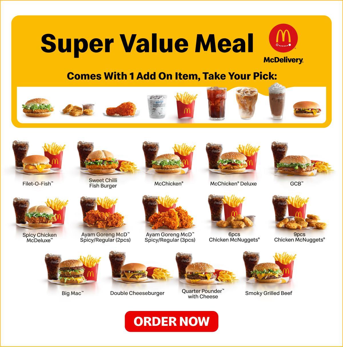 Mcdonald S Malaysia Super Value Meals