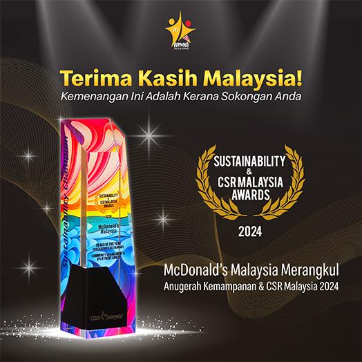 McDonald’s Malaysia Terima Pengikirafan Ke-6 di Anugerah CSR Malaysia 2024